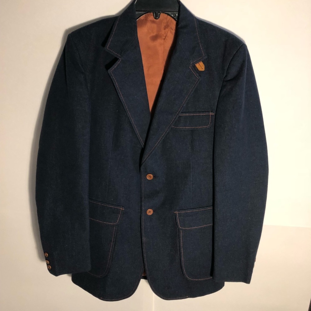 Vintage 60’s early 70’s Denim Sears Mens Suit, Sm